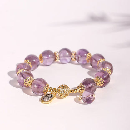 Radiant Amethyst Charm Bracelet
