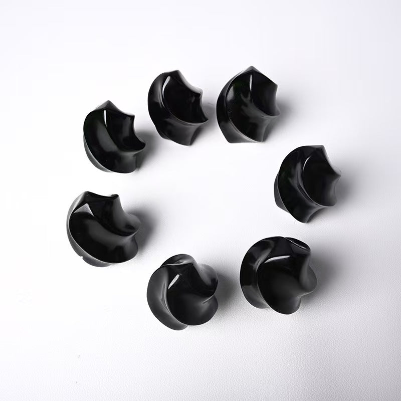 Black Obsidian Flame Sculpture