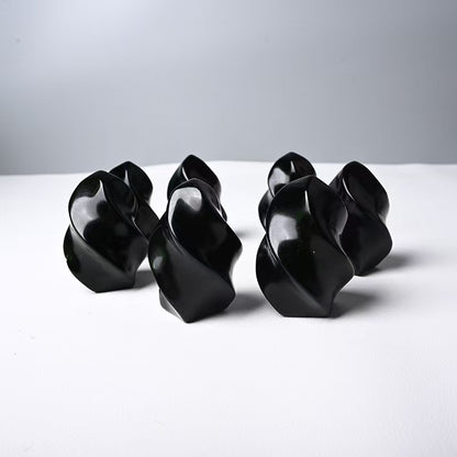 Black Obsidian Flame Sculpture