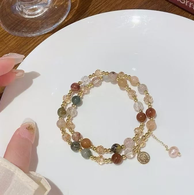 Delicate Dual-Layer Crystal Bracelet