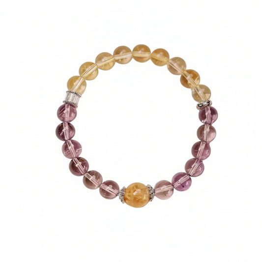 Natural Amethyst and Citrine Bracelet