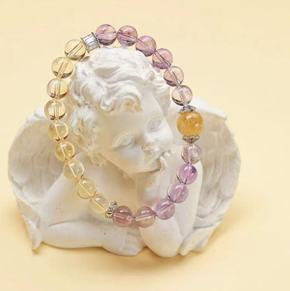 Natural Amethyst and Citrine Bracelet