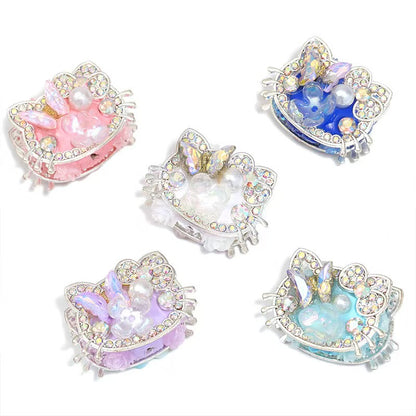 Rhinstone Hello Kitty Head Beads  for Pen, Fancy Beads -5pcs