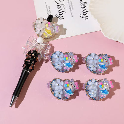 Rhinestone Heart Beads, Hello Kitty, Fancy beads,Bling Beads for Pen-1pcs