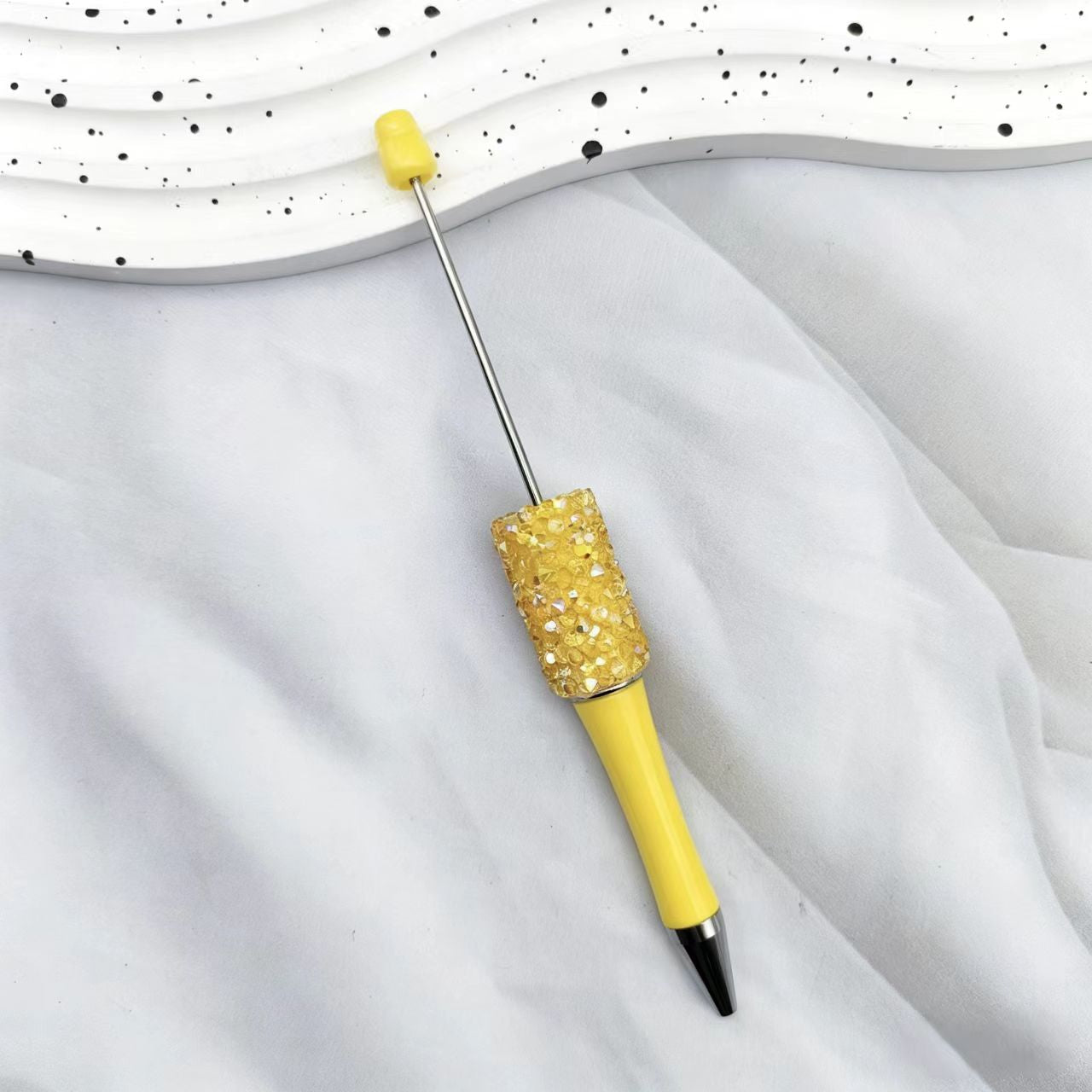12Pcs DIY Diamond Beadable Pen -  Plastic Rhinestone Beaded Pens  - Fancy Cute Glitter Pens for Crafting – School Supplies, Office Item