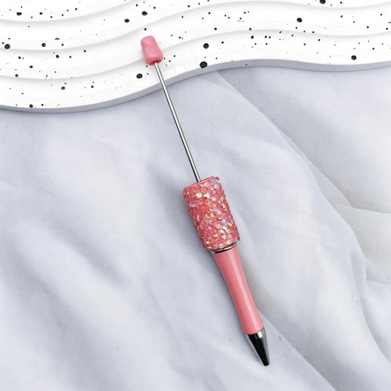12Pcs DIY Diamond Beadable Pen -  Plastic Rhinestone Beaded Pens  - Fancy Cute Glitter Pens for Crafting – School Supplies, Office Item