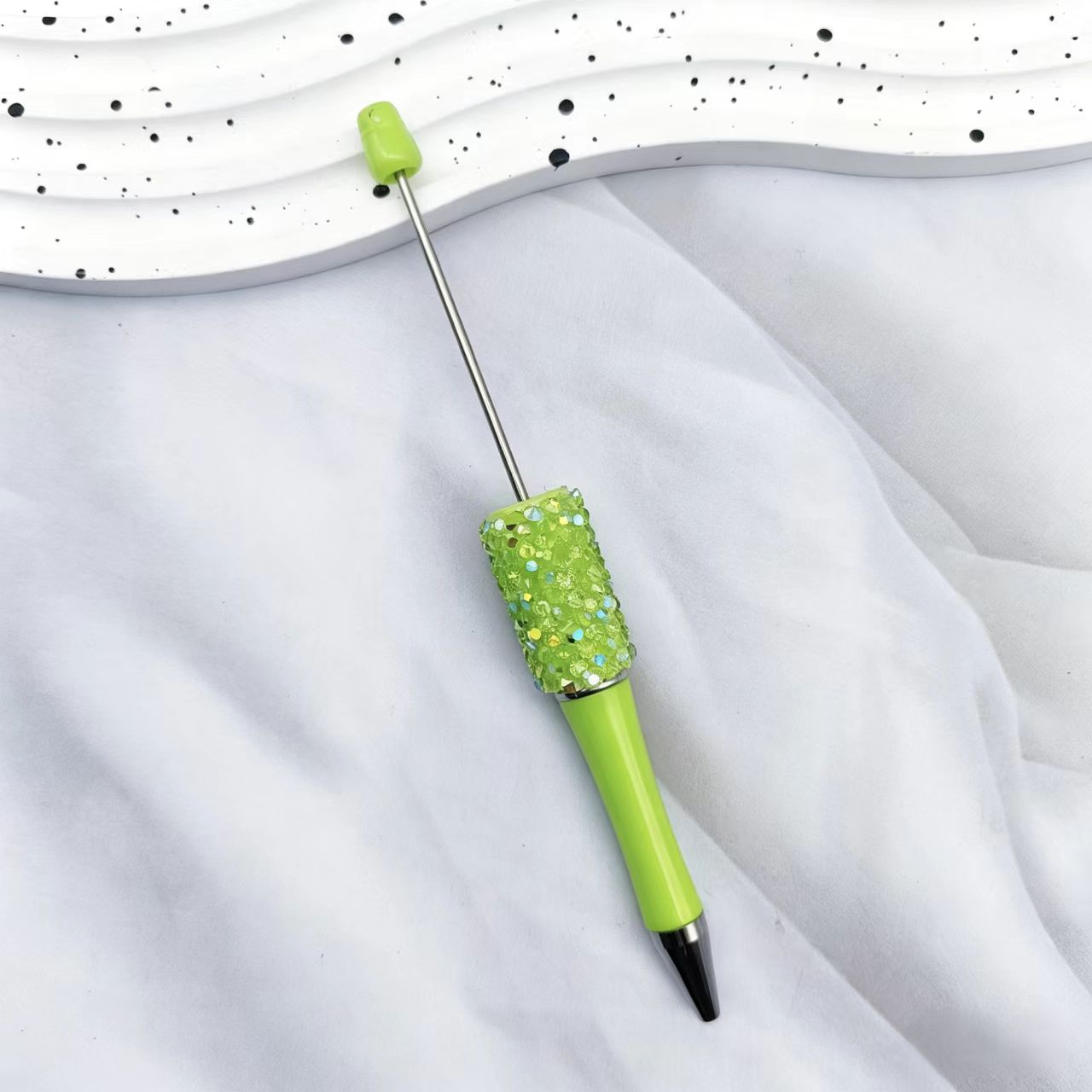 12Pcs DIY Diamond Beadable Pen -  Plastic Rhinestone Beaded Pens  - Fancy Cute Glitter Pens for Crafting – School Supplies, Office Item