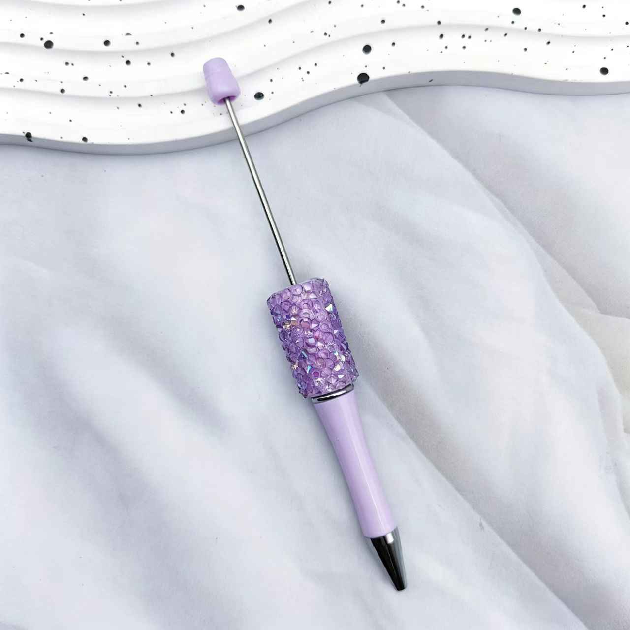 12Pcs DIY Diamond Beadable Pen -  Plastic Rhinestone Beaded Pens  - Fancy Cute Glitter Pens for Crafting – School Supplies, Office Item