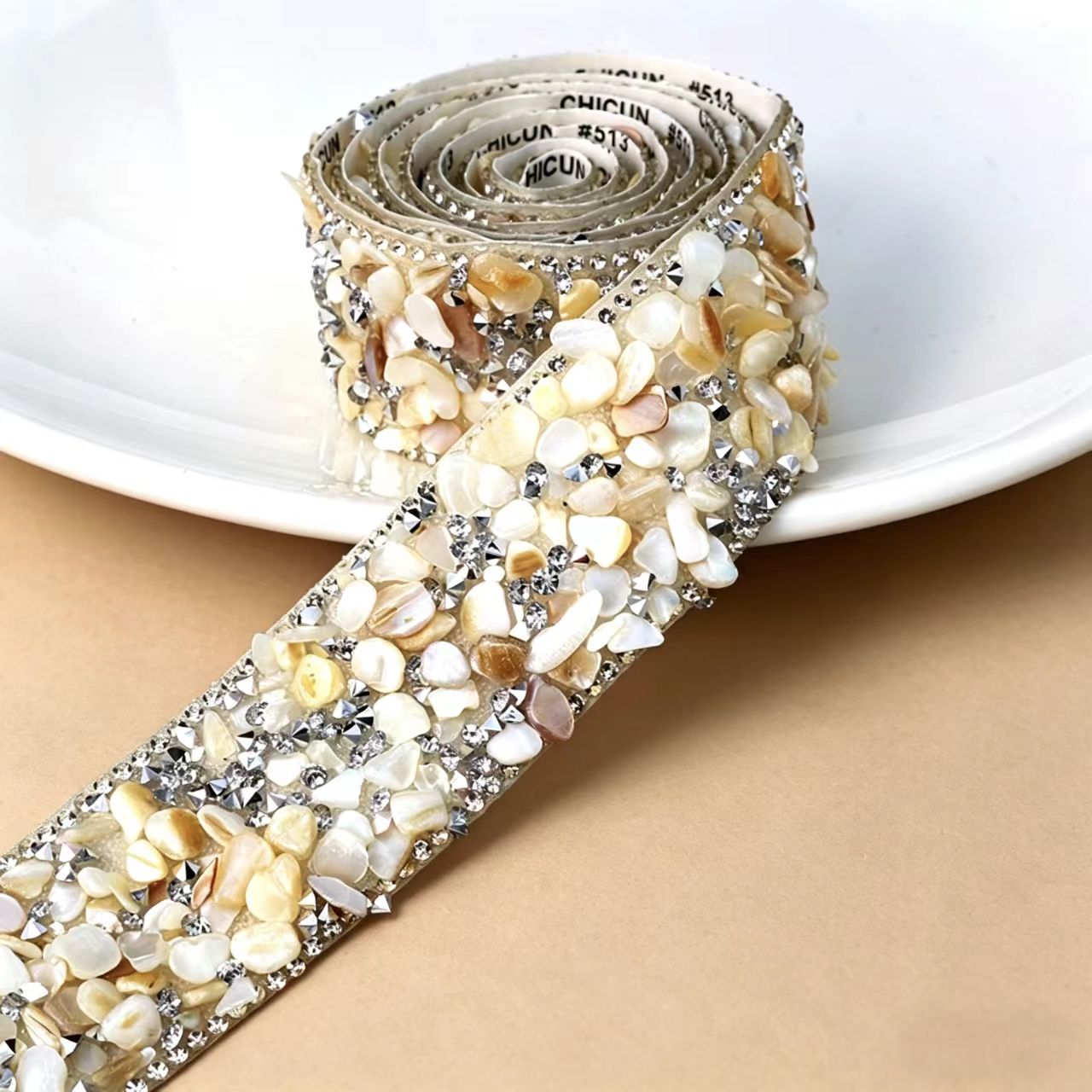 Colorful Crystal Rhinestone Trim Ribbon Stone Iron On Applique Chain Embellishment Sewing Accessories DIY Clothing Phone ect