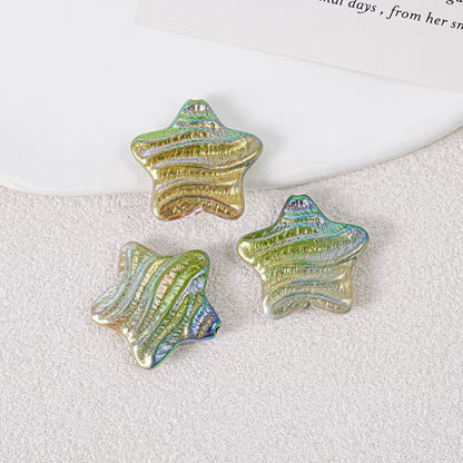 23mm Iridescent Star Beads – Oil Painting Color Plated Acrylic Charms | DIY Jewelry,  Phone Charm Making 20pcs