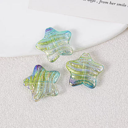 23mm Iridescent Star Beads – Oil Painting Color Plated Acrylic Charms | DIY Jewelry,  Phone Charm Making 20pcs
