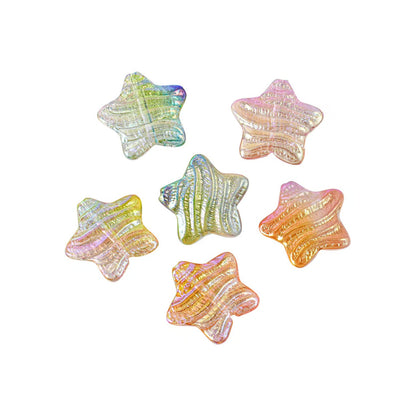 23mm Iridescent Star Beads – Oil Painting Color Plated Acrylic Charms | DIY Jewelry,  Phone Charm Making 20pcs