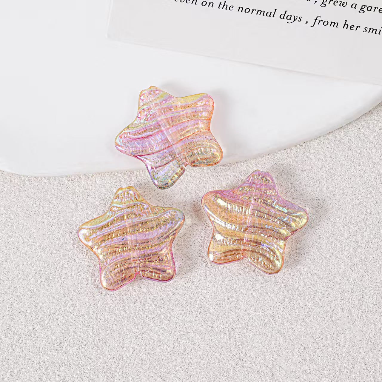 23mm Iridescent Star Beads – Oil Painting Color Plated Acrylic Charms | DIY Jewelry,  Phone Charm Making 20pcs
