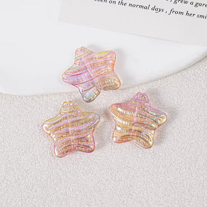23mm Iridescent Star Beads – Oil Painting Color Plated Acrylic Charms | DIY Jewelry,  Phone Charm Making 20pcs