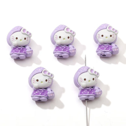12×16mm Strawberry Kitty Alloy Beads – DIY Jewelry Making Supplies for Phone Charms, Bracelets & Accessories (Hole: 1.9mm)