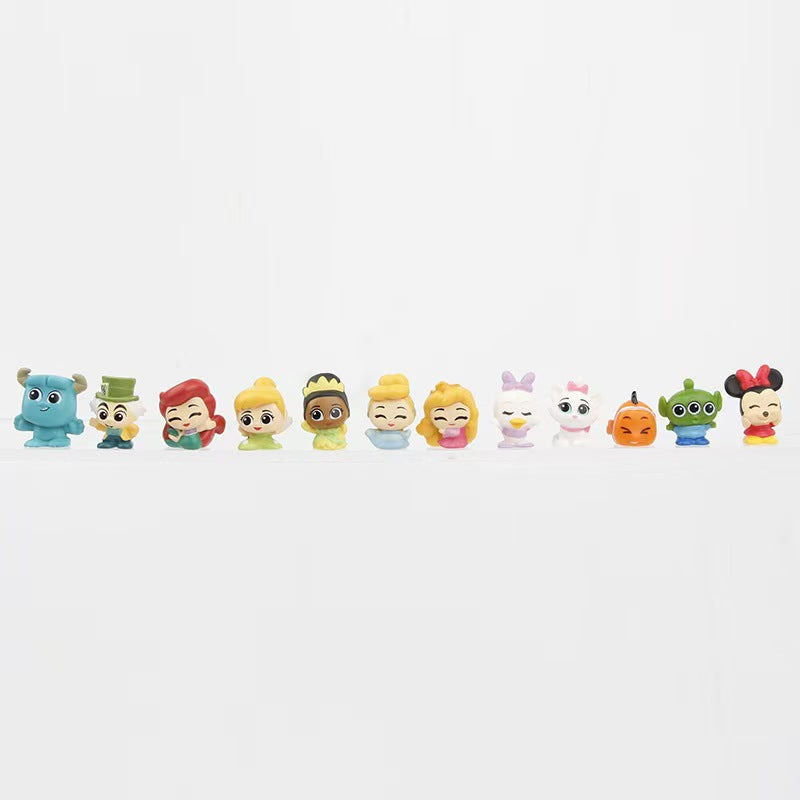 48pcs Mini Cute Cartoon Figurines Set Princess & Monster Style | Tiny Collectible Toys for Cake Toppers, Car Decor & DIY Crafts (2–3cm)