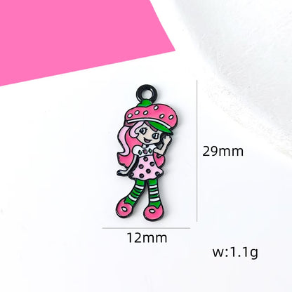 Strawberry  Alloy Charms for DIY Jewelry, Keychains & Phone Straps – Cute Cartoon Pendant Accessories (10pcs)