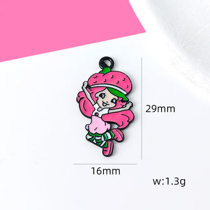 Strawberry  Alloy Charms for DIY Jewelry, Keychains & Phone Straps – Cute Cartoon Pendant Accessories (10pcs)