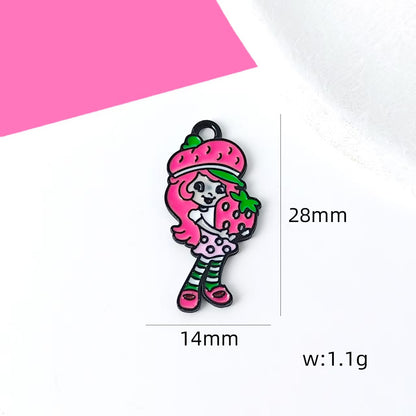 Strawberry  Alloy Charms for DIY Jewelry, Keychains & Phone Straps – Cute Cartoon Pendant Accessories (10pcs)