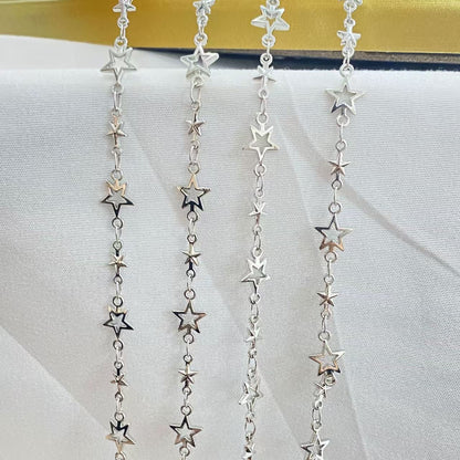 Delicate Charm Link Chain – Star, Cross & Clover (1meter)