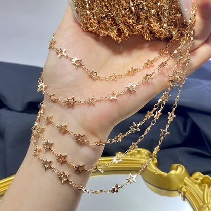 Delicate Charm Link Chain – Star, Cross & Clover (1meter)