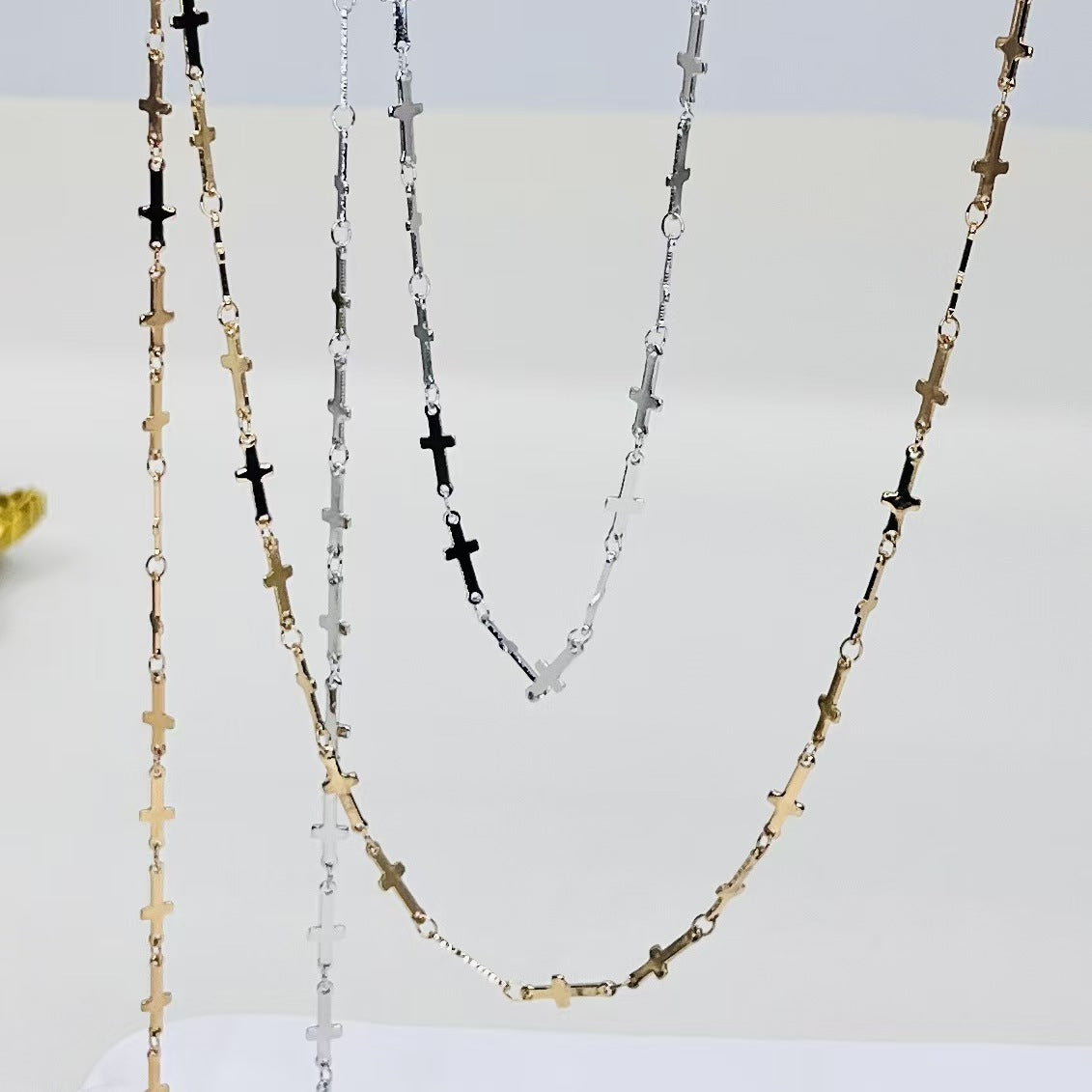 Delicate Charm Link Chain – Star, Cross & Clover (1meter)