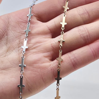 Delicate Charm Link Chain – Star, Cross & Clover (1meter)