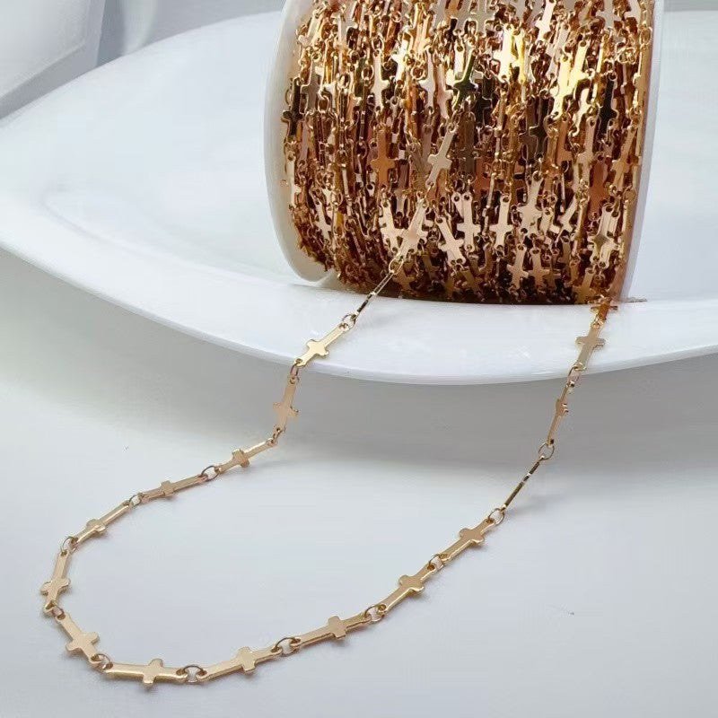 Delicate Charm Link Chain – Star, Cross & Clover (1meter)