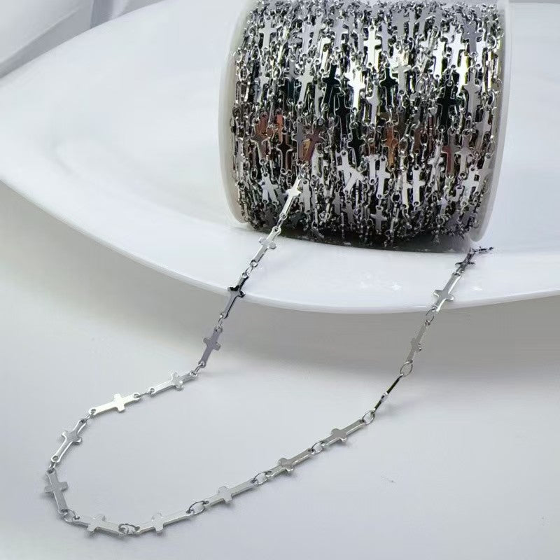 Delicate Charm Link Chain – Star, Cross & Clover (1meter)