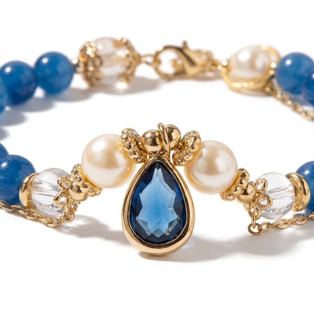 Double-Layer Blue Crystal Bracelet