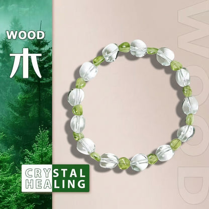 Peridot & Clear Quartz Bracelet