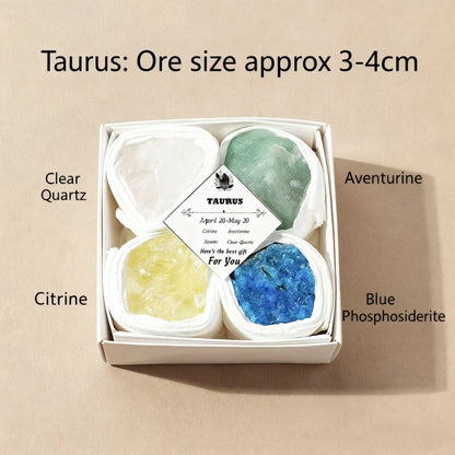 Zodiac Crystal Gift Box – 12 Natural Gemstone Sets