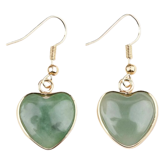 Natural Crystal Heart Earrings