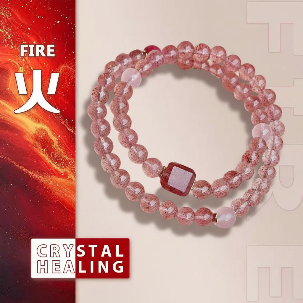 Natural Strawberry Quartz Bracelet