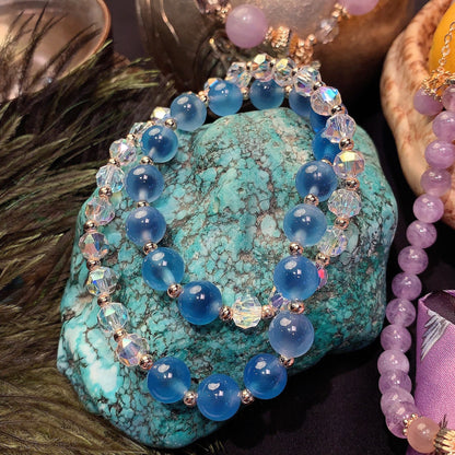 Blue Agate Crystal Shine Bracelet – Elegant Jewelry