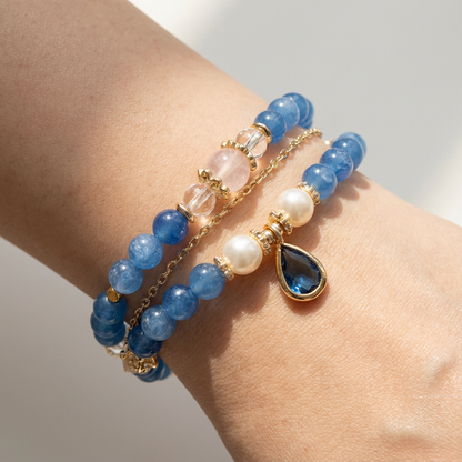Double-Layer Blue Crystal Bracelet