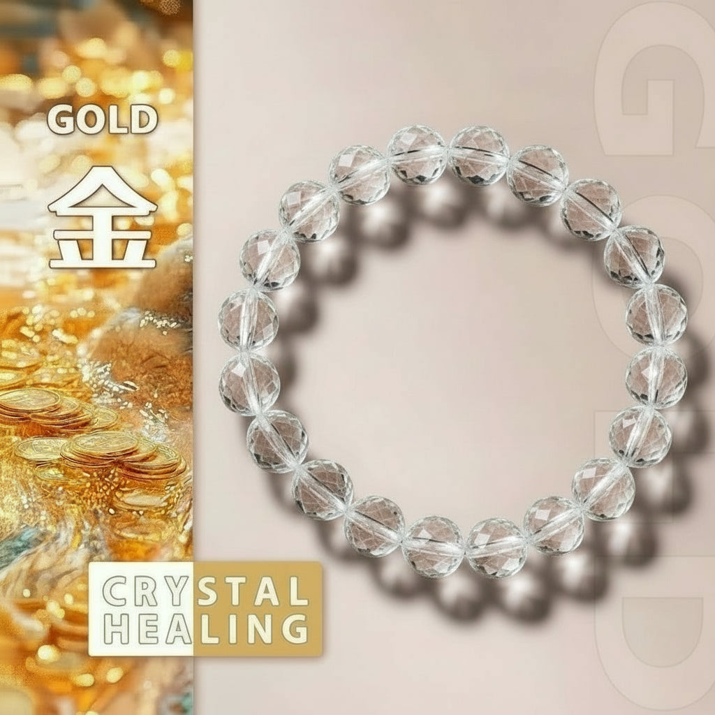 Faceted Clear Quartz Bracelet – Clarity, Focus & Light Energy