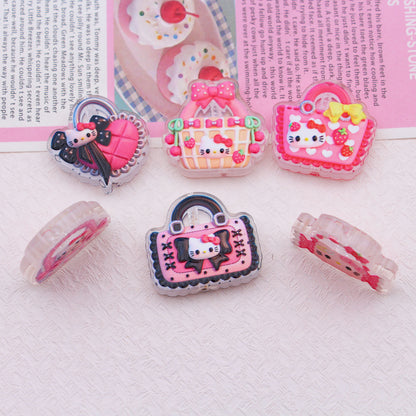 Premium Embossed Cat Acrylic Charms – Cute DIY Beads for Pens, Phone Straps, Keychains & Jewelry Accessories （10pcs)