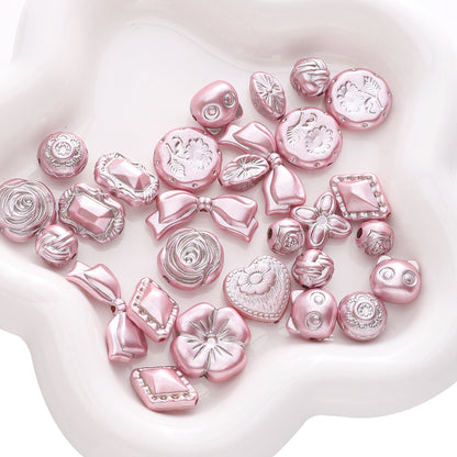 Gold-Edge Marble-Style Acrylic Beads— DIY Jewelry & Phone Charm Beads