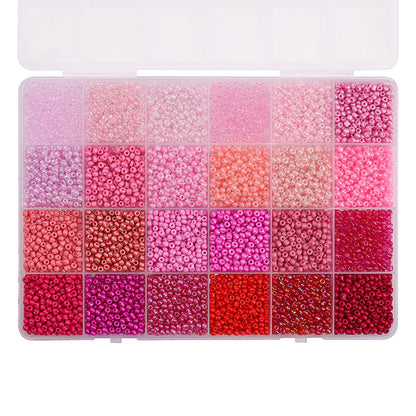 Premium 24-Grid 3mm Glass Seed Beads Set - Professional DIY Jewelry Making Supplies & Material Kit for Custom Bracelets, Necklaces, and Handcrafted Accessories