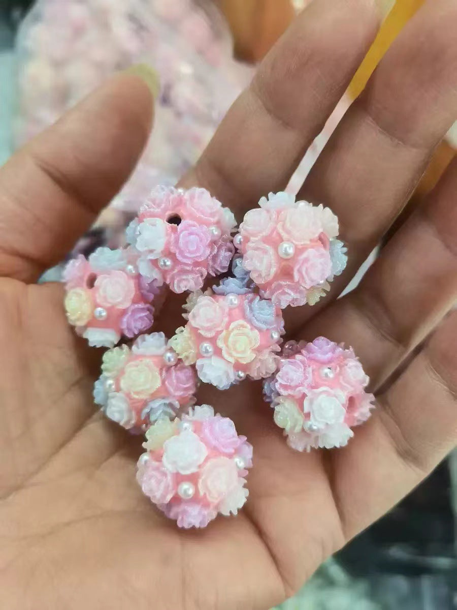 Rose Rhinestone Bead Charm for DIY Jewelry & Hanging Decor