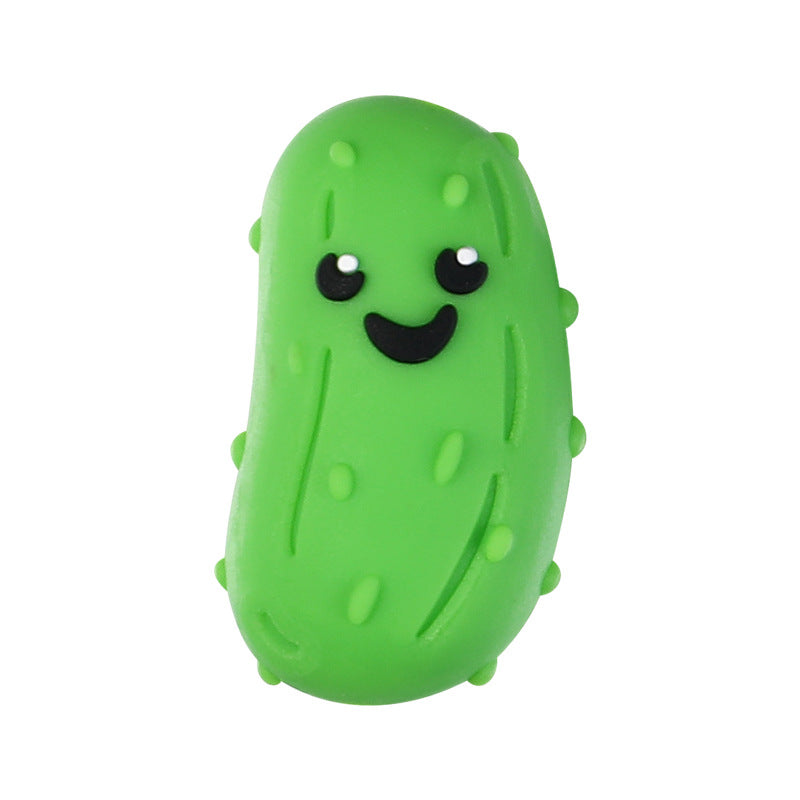 3D Cucumber & Chili Silicone Beads – Cute Food Charms with Hole for DIY Bracelets & Jewelry Making（20pcs)
