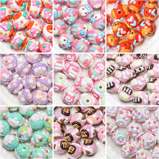 Viral Hand-Painted Resin Beads | DIY Beading Supplies | Phone Charm, Car Hanging, Bag Charm Loose Beads Wholesale DIY Accessories