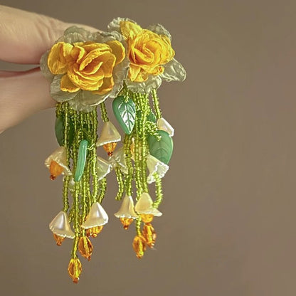 Bloom Cascade Handmade-Style Earrings
