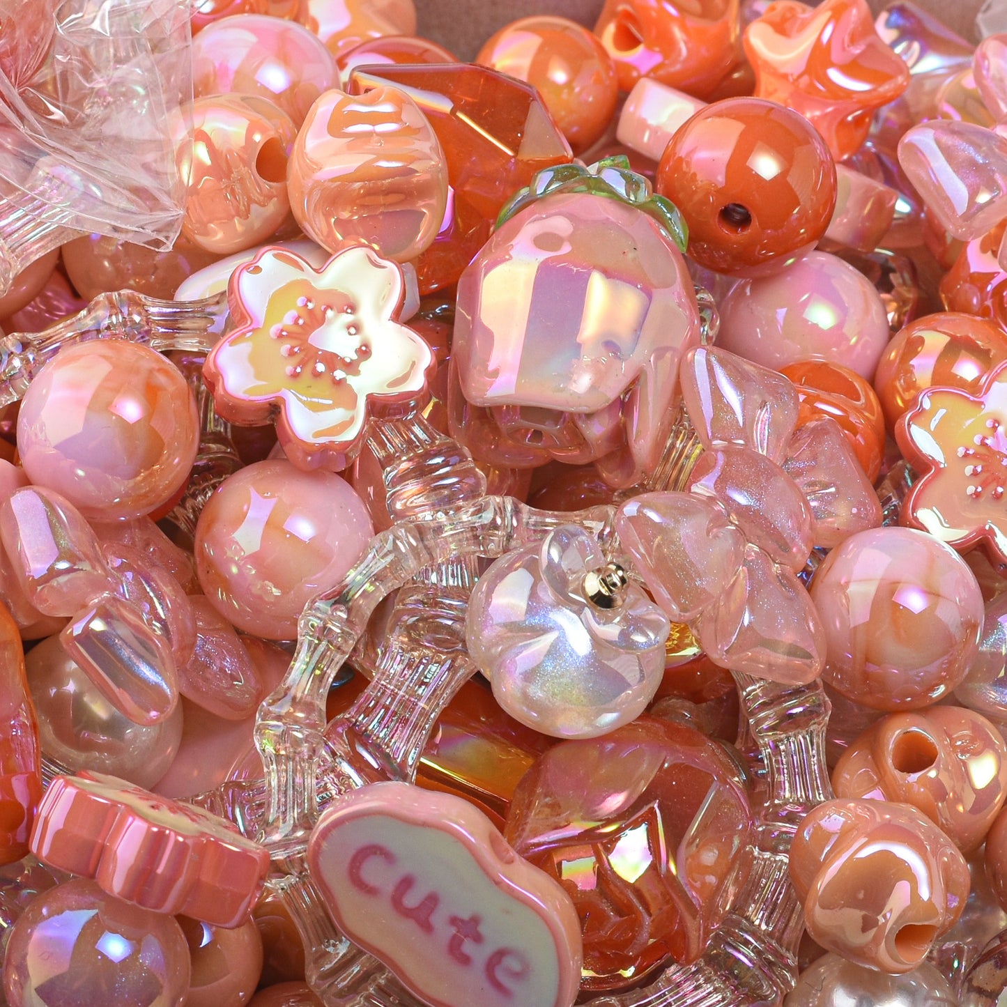 Acrylic loose beads DIY mobile phone chain bag chain beading accessories material