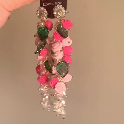 Bloom Cascade Handmade-Style Earrings