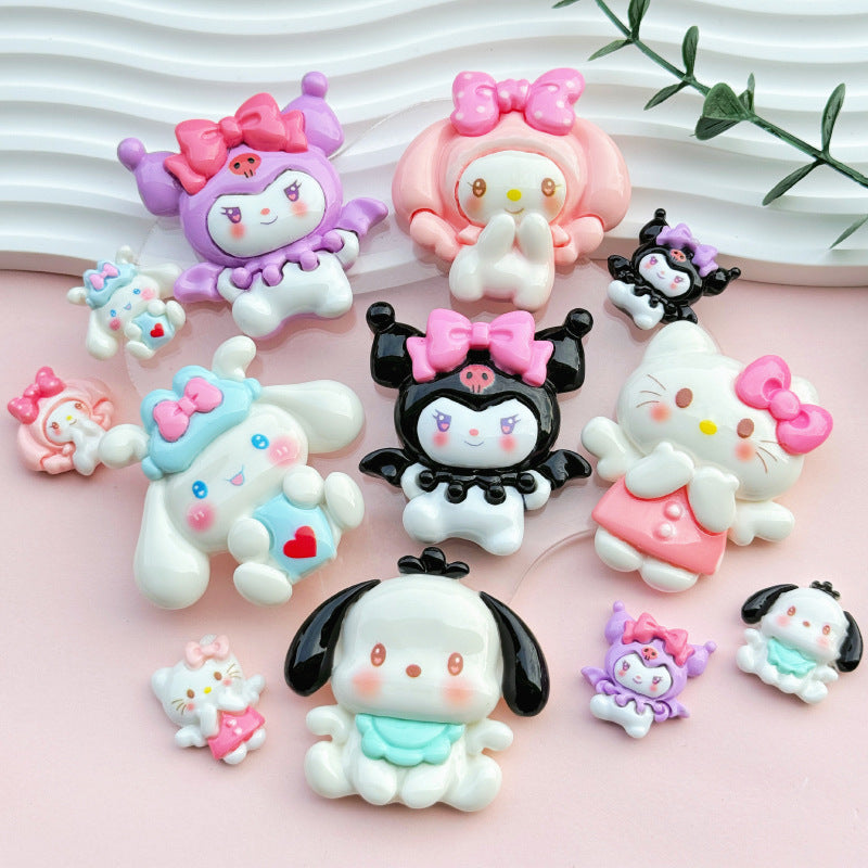 Sweet Angel Puppy Resin Charm for DIY Phone Cases and Crafts