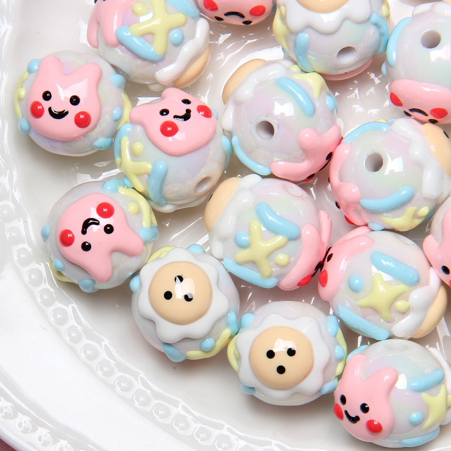 Viral Hand-Painted Resin Beads | DIY Beading Supplies | Phone Charm, Car Hanging, Bag Charm Loose Beads Wholesale DIY Accessories