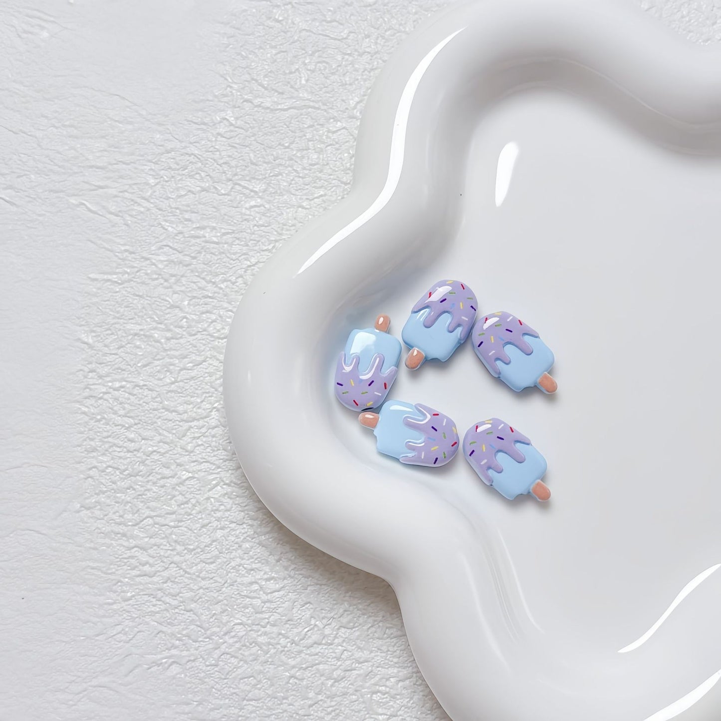 New Cartoon Painted Ice Cream & Popsicle Acrylic Beads | Straight & Diagonal Holes for DIY Phone Charms, Jewelry Making Supplies