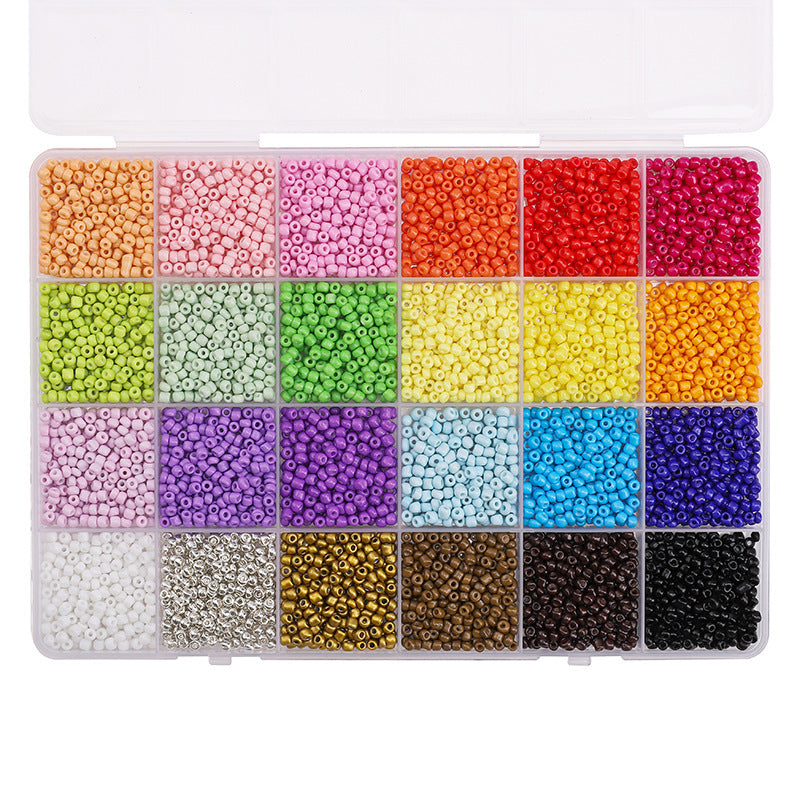 Premium 24-Grid 3mm Glass Seed Beads Set - Professional DIY Jewelry Making Supplies & Material Kit for Custom Bracelets, Necklaces, and Handcrafted Accessories